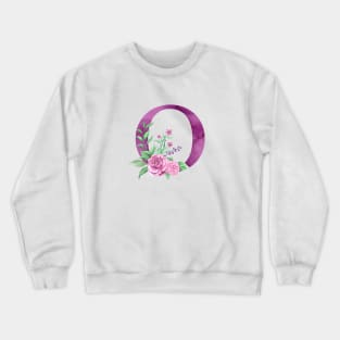 Floral Monogram O Beautiful Rose Bouquet Crewneck Sweatshirt